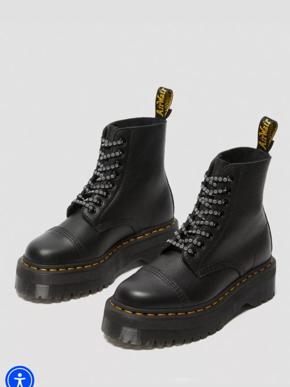 Rare! Dr. Martens + Lazy Oaf Sinclair Black Leather Platform Boots - Picture 7 of 9